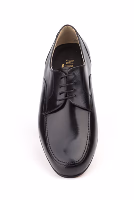 Zapatos Hombre Piel Negro Cordones Suela de Cuero - 4