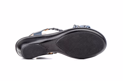 Sandalias Mujer Piel Marino Glitter Planta GEL - 2