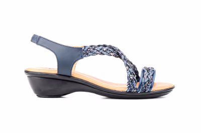 Sandalias Mujer Piel Marino Glitter Planta GEL - 3