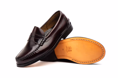 Zapatos Hombre Piel Burdeos Suela de Cuero Castellanos - 5