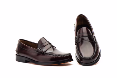 Zapatos Hombre Piel Burdeos Suela de Cuero Castellanos