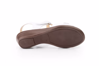 Sandalias Mujer Piel Blanco Plata - 2