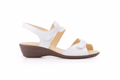 Sandalias Mujer Piel Blanco Plata - 3