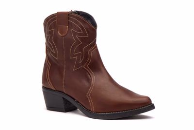 Damen Stiefeletten Leder Braun Stickerei Campera JAM ref. JAM-9350 - 2