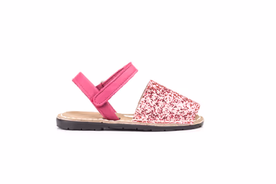 Menorquinas Ibicencas Niño Glitter Rosa Planta Acolchada - 3