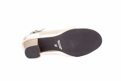 Zapatos Mujer Piel Platino Licra Tacón - 2