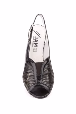 Zapatos Mujer Piel Negro Licra Tacón - 4