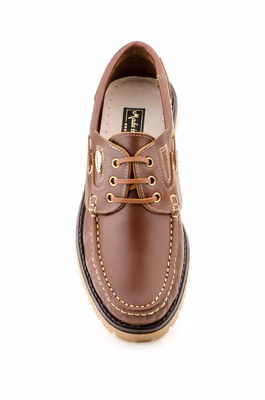 Zapatos Kiowa Hombre Piel Marrón Cordones Náuticos - 4