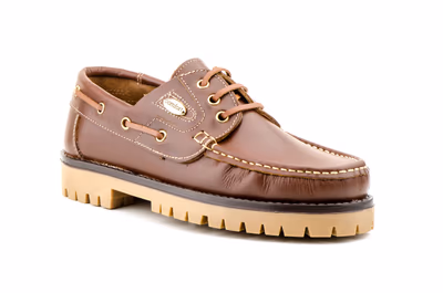 Zapatos Kiowa Hombre Piel Marrón Cordones Náuticos