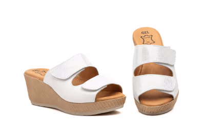 Sandalias mujer Piel Blanco GEL