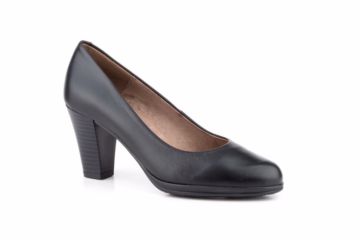 Zapatos Salón Mujer Piel Negro GEL