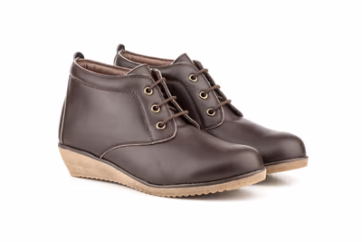 Botín Mujer Piel Marrón Cordones - 5