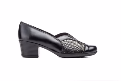 Zapatos Mujer Piel Negro Lycra - 3