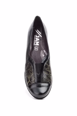 Zapatos Mujer Piel Negro Lycra - 5