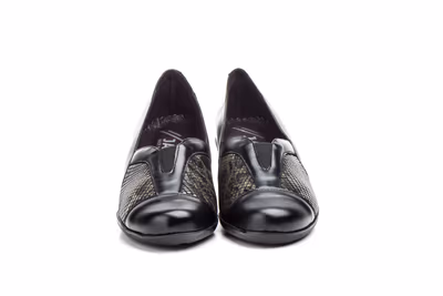 Zapatos Mujer Piel Negro Lycra - 9