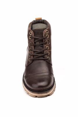 Botín Hombre Piel Marrón Forro Borreguillo - 4