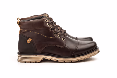 Botín Hombre Piel Marrón Forro Borreguillo - 6