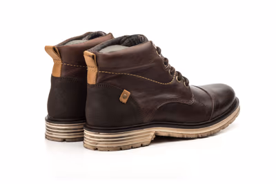 Botín Hombre Piel Marrón Forro Borreguillo - 7