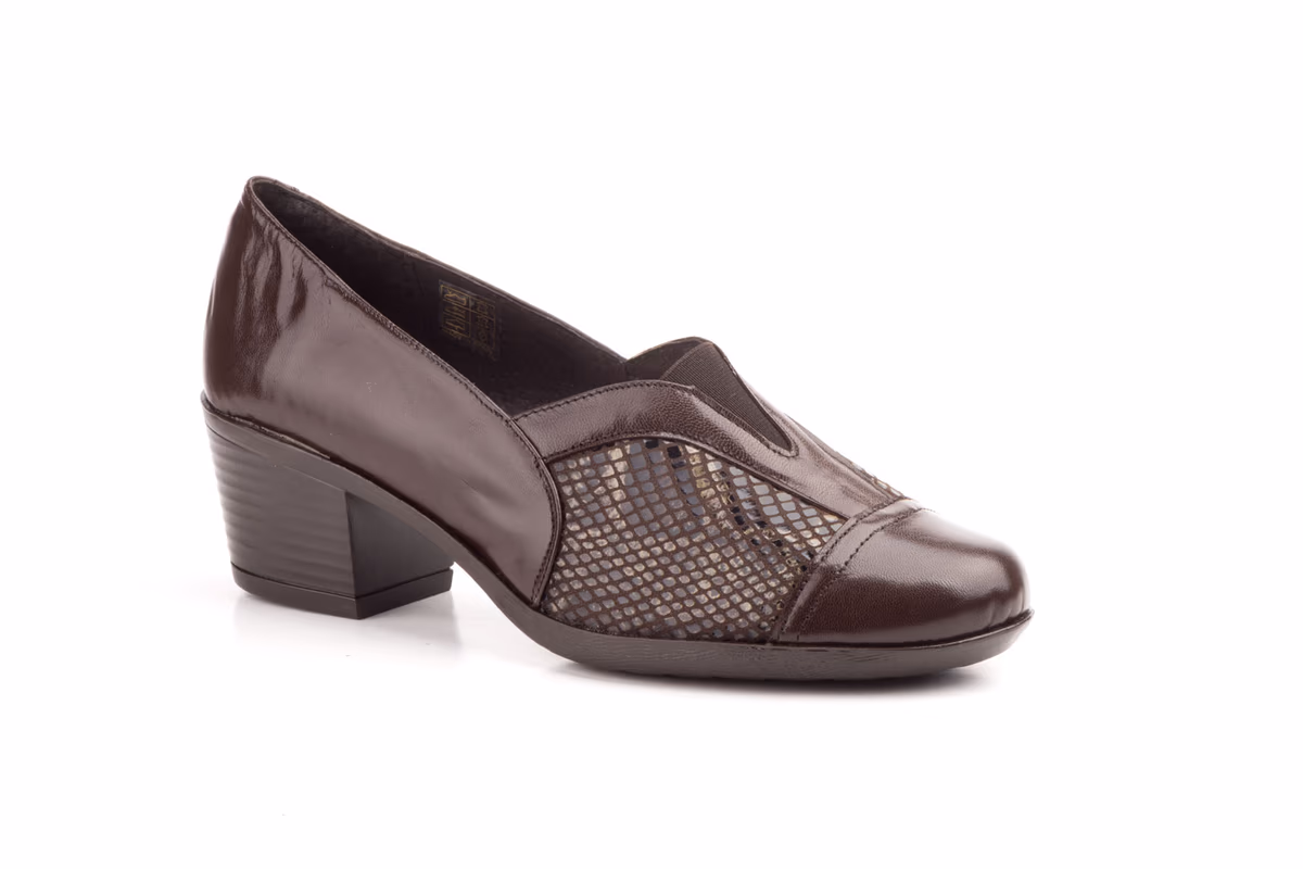 Zapatos Mujer Piel Marrón Lycra