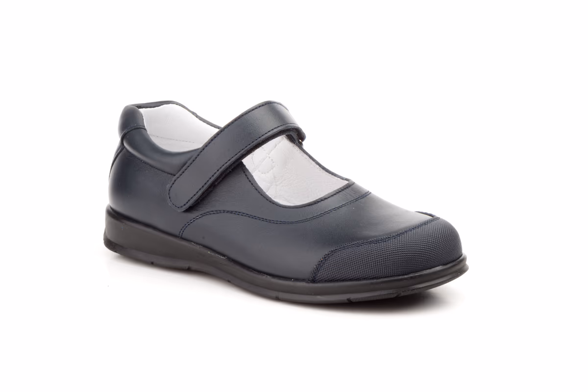 Zapatos Niña Piel Marino Colegial