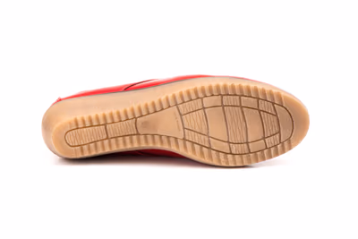 Botín Mujer Piel Rojo Cordones - 2