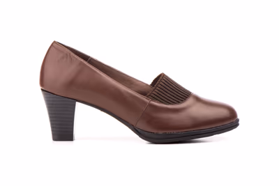 Zapatos Mujer Piel Marrón Elastico - 3