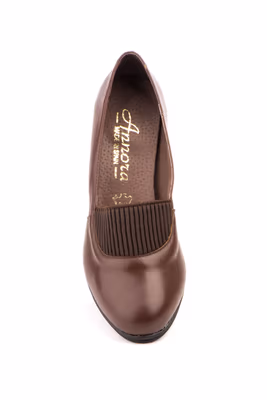 Zapatos Mujer Piel Marrón Elastico - 4