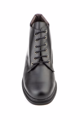 Botín Hombre Piel Negro Cordones Suela Cosida - 5