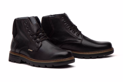 Botas Hombre Piel Negro Cordones Plantilla Extraíble