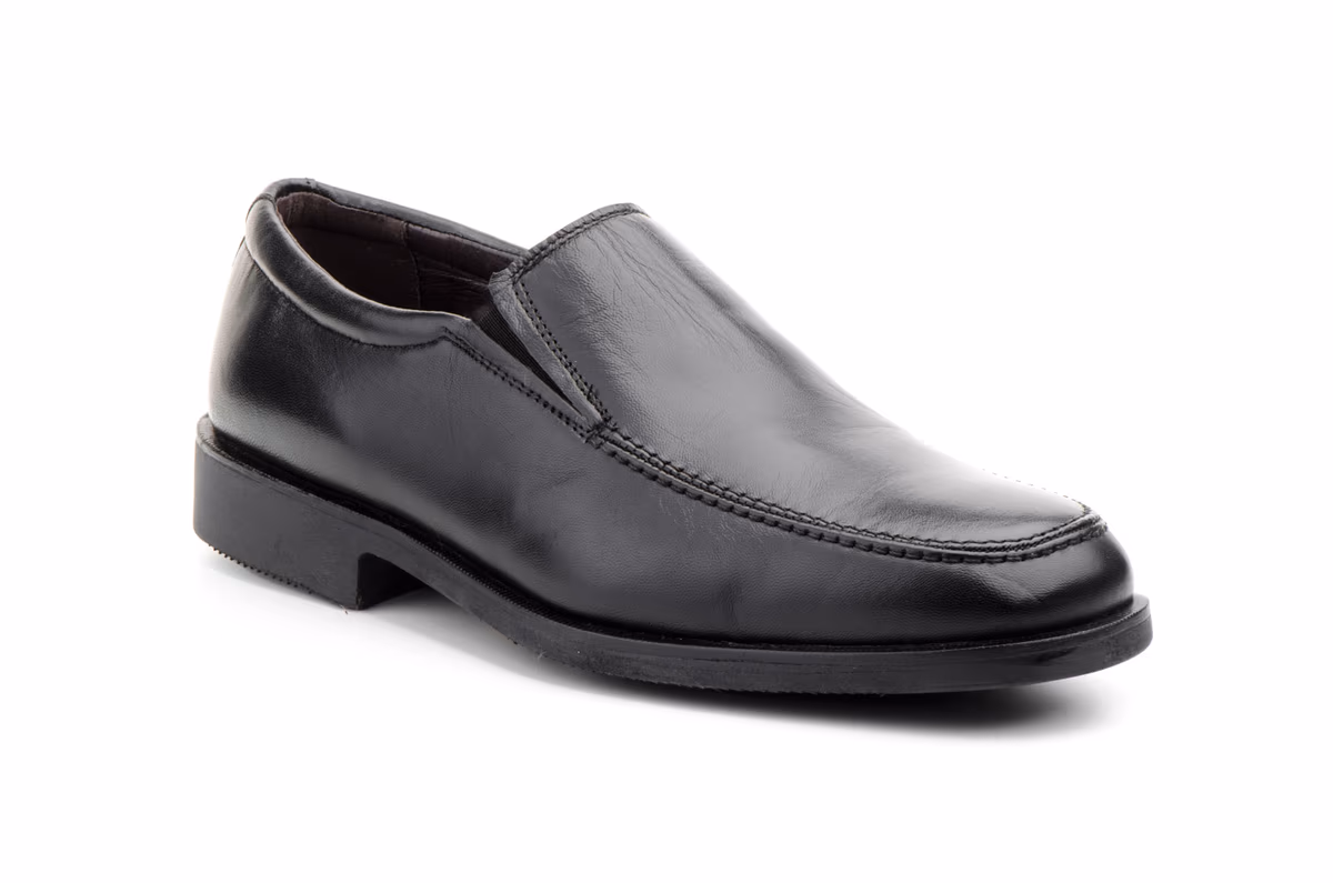 Zapatos Hombre Piel Negro Elásticos Ancho Especial 12