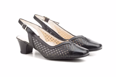 Zapatos Mujer Piel Negro Tacón - 5