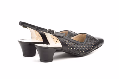 Zapatos Mujer Piel Negro Tacón - 6