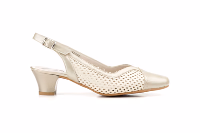 Zapatos Mujer Piel Platino Salinas Tacón - 3