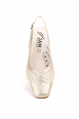 Zapatos Mujer Piel Platino Salinas Tacón - 4