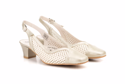 Zapatos Mujer Piel Platino Salinas Tacón - 5