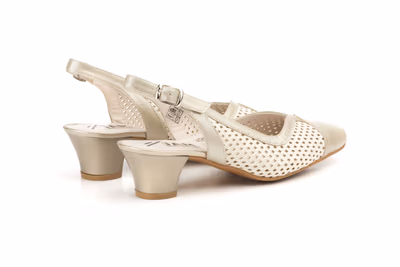 Zapatos Mujer Piel Platino Salinas Tacón - 6