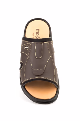 Sandalias Hombre Pala Piel Marrón - 4