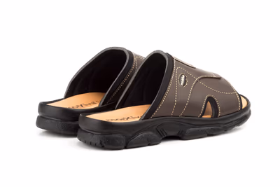 Sandalias Hombre Pala Piel Marrón - 6