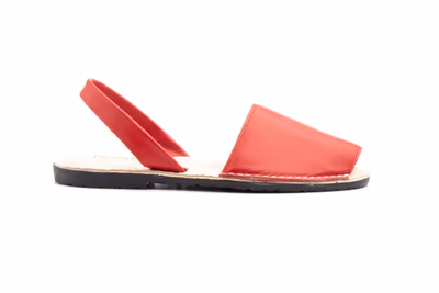 Menorquinas Ibicencas Mujer Piel Rojo Planta Acolchada - 3