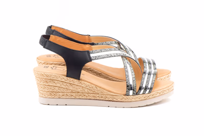 Sandalias Mujer Negro Cuña Yute Gel Alto Estilo ref. AE-327 - 6