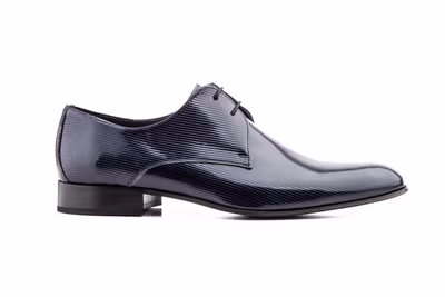 Zapatos Hombre Charol Marino Pana Cordones - 3