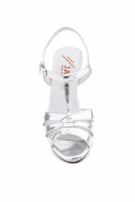 Sandalias Mujer Piel Plata Fiesta Tacón - 4