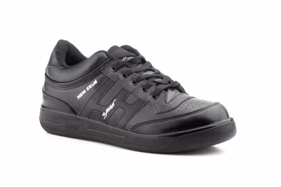 Deportivos Hombre Piel Negro Cordones