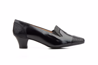 Zapatos Mujer Piel Negro Tacón - 4