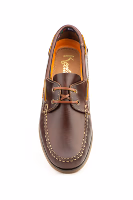 Náuticos Hombre Cordones Piel Pull Marrón Piso Fino - 5