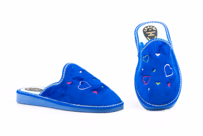 Zapatillas Mujer Azul Corazones