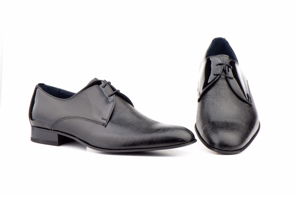 Zapatos Hombre Derby Charol Negro