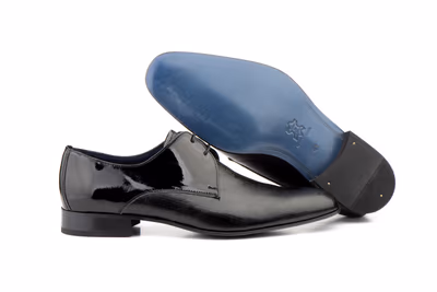 Zapatos Hombre Derby Charol Negro - 3