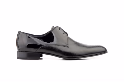 Zapatos Hombre Derby Charol Negro - 4