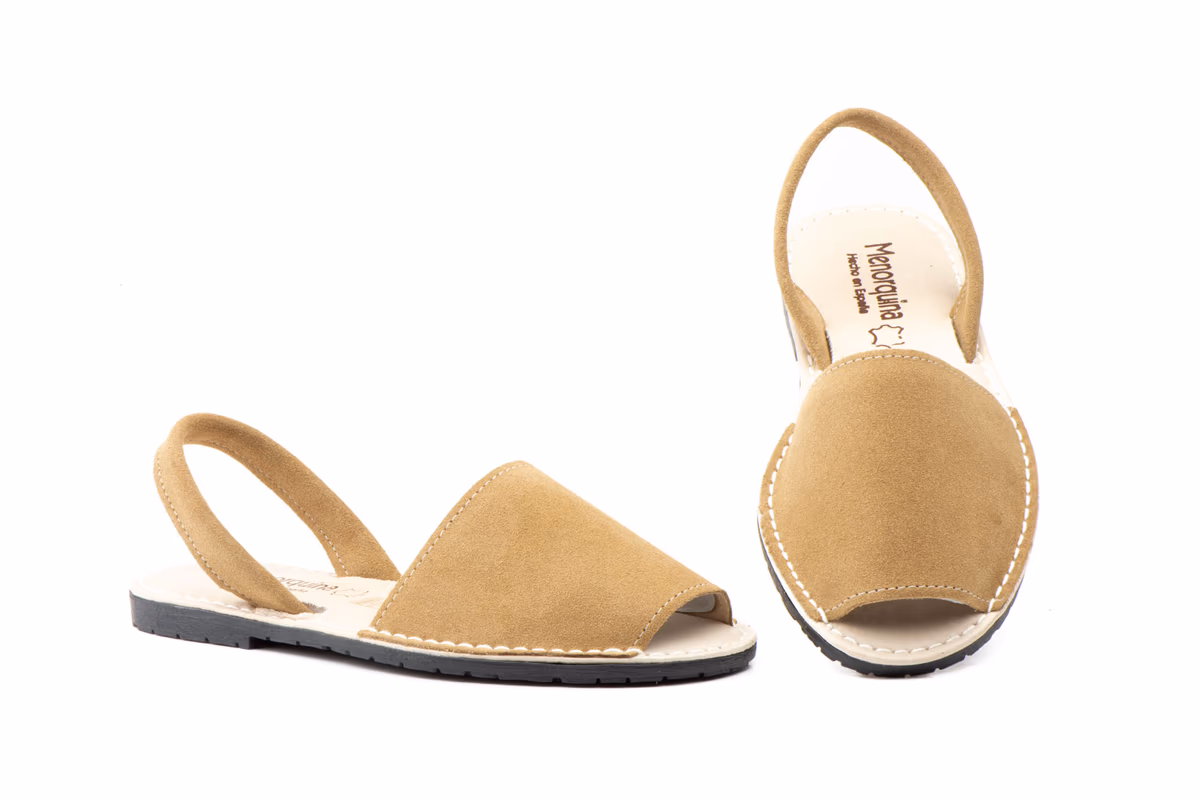 Menorquinas Mujer Piel Serraje Taupe